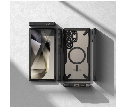 Husa MagSafe pentru Samsung Galaxy S24 Ultra S928, Ringke, Fusion X Magnetic, Neagra 