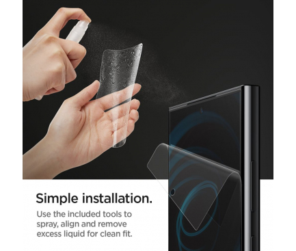 Folie de protectie Ecran Spigen Neo Flex pentru Samsung Galaxy S24 Ultra S928, HydroGel, Set 2 bucati 