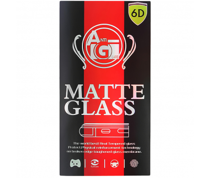 Folie de protectie Ecran OEM Matte pentru Samsung Galaxy A14 A145 / A14 5G A146, Sticla Securizata, Full Glue, 6D, Neagra 