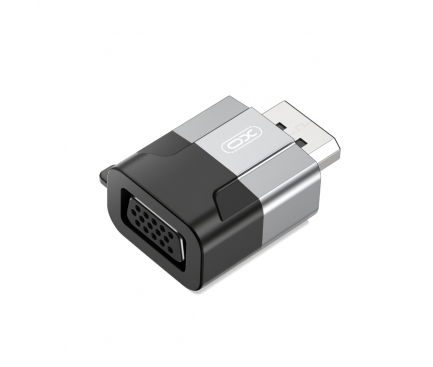 Adaptor Video XO Design GB016, DisplayPort - VGA, Gri 