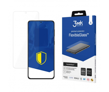 Folie de protectie Ecran 3MK FlexibleGlass pentru Samsung Galaxy S24 S921, Sticla Flexibila, Full Glue 