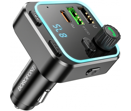 Modulator FM Bluetooth Borofone BC53 Highway, 2 x USB-A - 1 x USB-C 