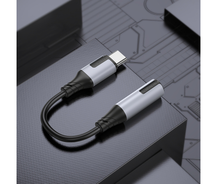 Adaptor Audio USB-C - 3.5mm Borofone BV19 Creator, Negru 