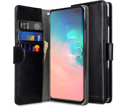 Husa pentru Samsung Galaxy A6 (2018) A600, Melkco, Wallet, Neagra 