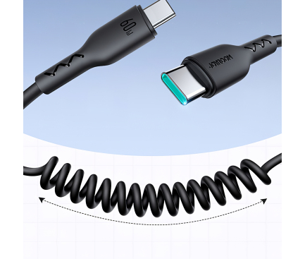 Cablu Date si Incarcare USB-C - USB-C Joyroom Easy Travel, 60W, 1.5m, Negru 