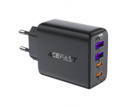 Incarcator Retea Acefast A61, 45W, 3A, 2 x USB-A - 2 x USB-C, Negru 
