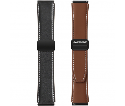 Curea DUX DUCIS YA pentru Samsung Galaxy Watch / Huawei Watch / Honor Watch Series, 20mm, Neagra 