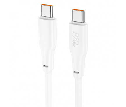 Cablu Date si Incarcare USB-C - USB-C HOCO X93, 60W, 2m, Alb 