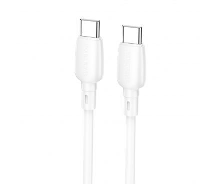 Cablu Date si Incarcare USB-C - USB-C Borofone BX93, 60W, 1m, Alb 