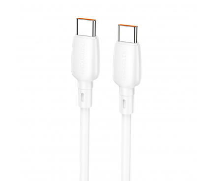 Cablu Date si Incarcare USB-C - USB-C Borofone BX93, 100W, 1m, Alb 