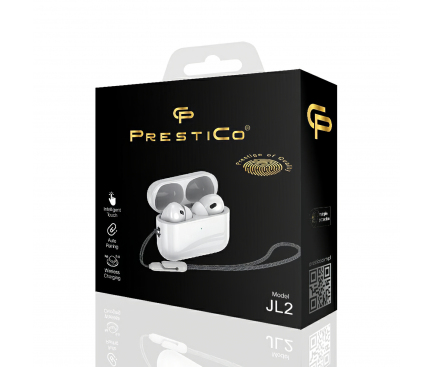 Handsfree Bluetooth Prestico Jl2 Air Pro 2, TWS, Alb 