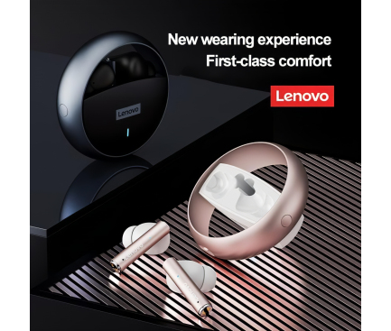 Handsfree Bluetooth Lenovo LP60, TWS, Alb 