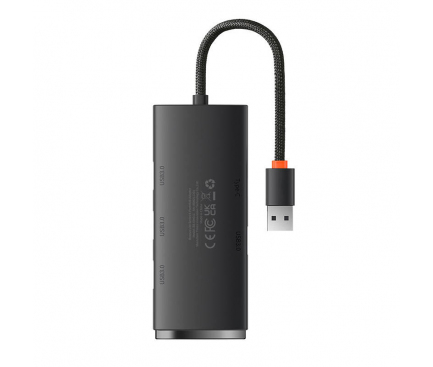 Hub USB Baseus Lite, 4 x USB-A 3.0, Negru WKQX030001 