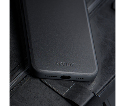 Husa MagSafe pentru Apple iPhone 15 Pro Max, 3MK, Hardy Silky Leather, Neagra 