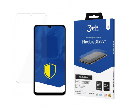 Folie de protectie Ecran 3MK FlexibleGlass pentru Samsung Galaxy A05s A057, Sticla Flexibila, Full Glue 