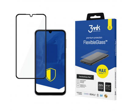 Folie de protectie Ecran 3MK FlexibleGlass Max pentru Samsung Galaxy A15 5G A156 / A15 A155 / A25 A256, Sticla Flexibila, Full Glue, Neagra 