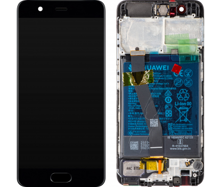 Display cu Touchscreen Huawei P10, cu Rama si Acumulator, Negru, Swap 