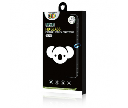 Folie de protectie Ecran Bear HD pentru Motorola Moto G34, Sticla Securizata, Full Glue, Neagra 