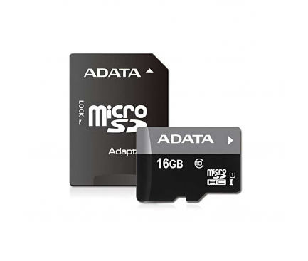 Card Memorie microSDHC Adata Premier, 16Gb, Clasa 10, Cu Adaptor AUSDH16GUICL10-RA1 
