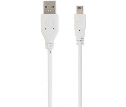 Cablu Date si Incarcare USB-A - miniUSB Gembird, 0.9m, Alb CC-USB2-AM5P-3 