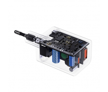 Incarcator Retea Baseus Super Si Pro, 30W, 3A, 1 x USB-A - 1 x USB-C, Alb  CCSUPP-E02