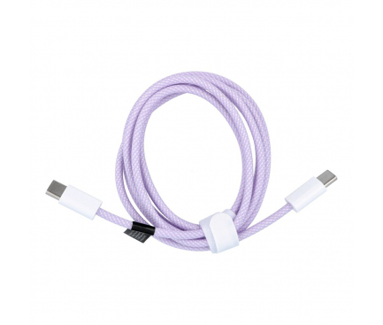Cablu Date si Incarcare USB-C - USB-C OEM C263, 60W, 1.5m, Mov 