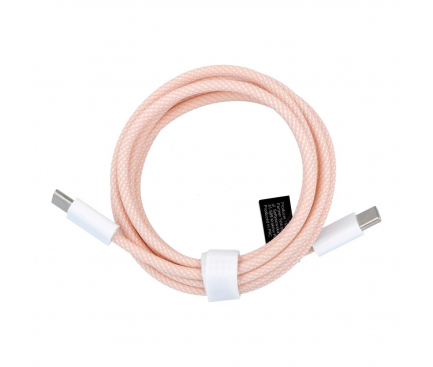 Cablu Date si Incarcare USB-C - USB-C OEM C263, 60W, 1.5m, Roz 