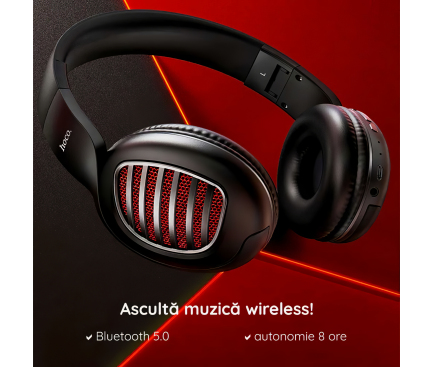 Handsfree Bluetooth Hoco Brilliant W23, A2DP, Negru 