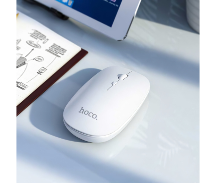 Mouse Wireless HOCO GM15, 1600DPI, Alb 