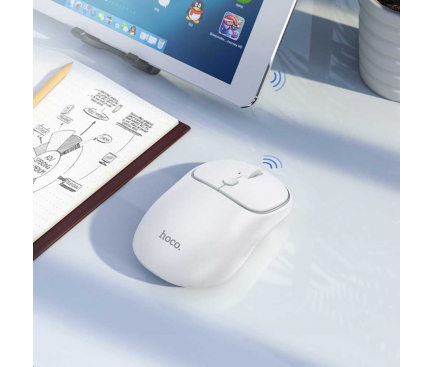 Mouse Wireless HOCO GM25, 1600DPI, Alb 