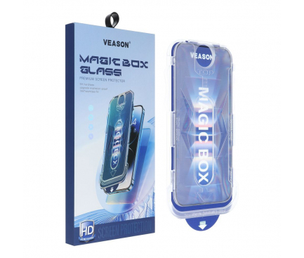 Folie de protectie Ecran Veason PRO pentru Apple iPhone 13, Sticla Securizata, Full Glue, 6D, Neagra
