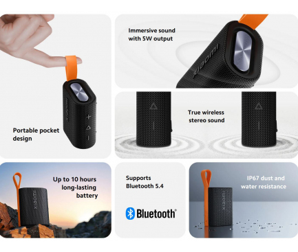 Boxa Portabila Bluetooth Xiaomi Sound Pocket, 5W, Waterproof, Neagra QBH4269GL