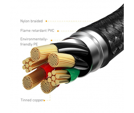 Cablu Incarcare USB-A - Lightning / microUSB / USB-C Baseus Flash Series, 66W, 1.2m, Negru CA1T3-G1 