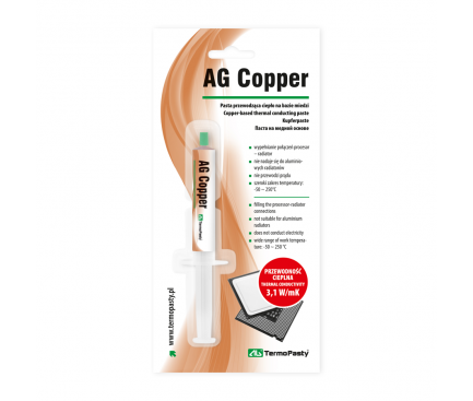 Pasta Termoconductoare Termopasty AG Copper, Tip Seringa, 1.5g ART.AGT-060 