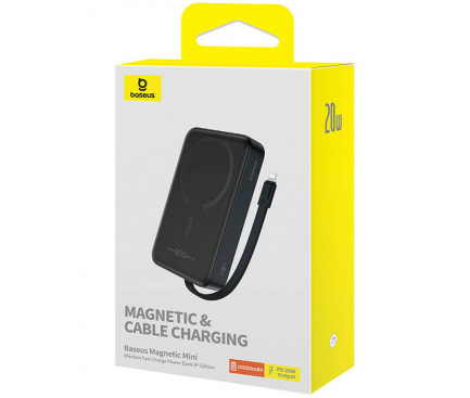 Baterie Externa Wireless Baseus Magnetic Mini, 10000mAh, 20W, PD +