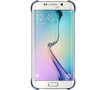 Husa plastic Samsung Galaxy S6 edge G925 Clear Cover EF-QG925BBEGWW Bleumarin Blister Originala
