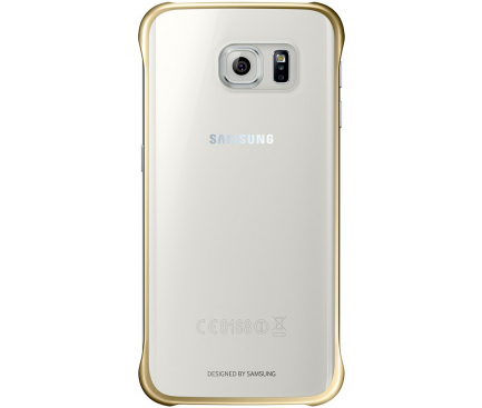 Husa plastic Samsung Galaxy S6 edge G925 Clear Cover EF-QG925BFEGWW aurie Blister Originala