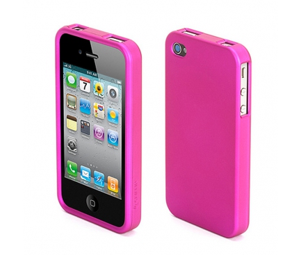 Husa plastic Apple iPhone 4 Griffin Outfit Ice roz Blister Originala