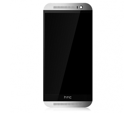 Display cu touchscreen si rama HTC One (M8) argintiu