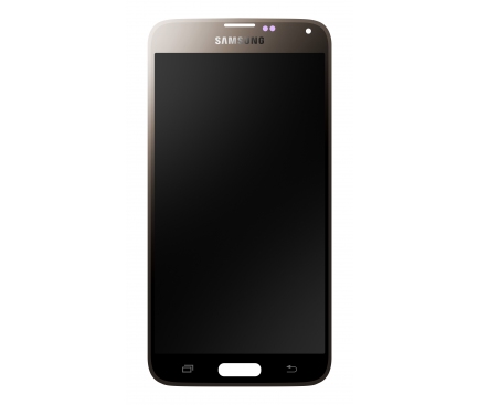 Display cu Touchscreen Samsung Galaxy S5 G900 / S5 Plus G901, Auriu (Copper Gold), Service Pack GH97-15959D