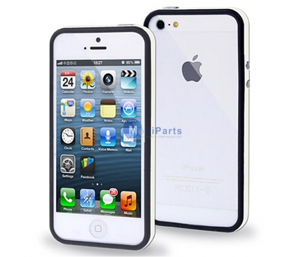 Rama protectie silicon TPU Apple iPhone 5 neagra alba