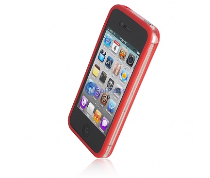 Rama protectie silicon TPU Apple iPhone 4S rosie