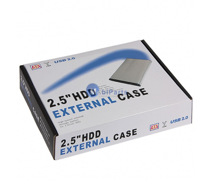 Carcasa aluminiu HDD extern 2.5 SATA-USB argintie