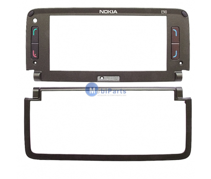 Rama display Nokia E90 mocca cu rama tastatura