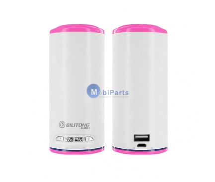 Baterie externa Powerbank cu difuzor Bluetooth BiLiTong roz Blister Originala