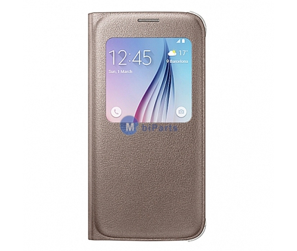 Husa Samsung Galaxy S6 G920 S-View EF-CG920PFEGWW aurie Blister Originala