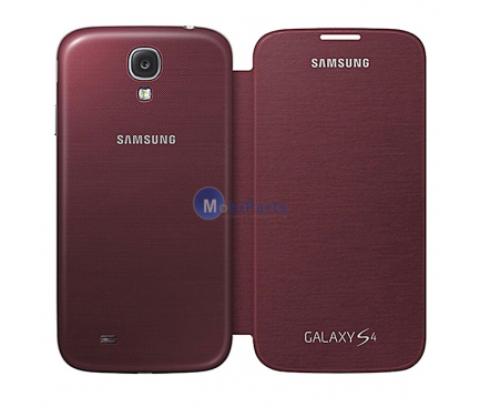 Husa piele Samsung I9500 Galaxy S4 EF-FI950BR rosie Blister Originala