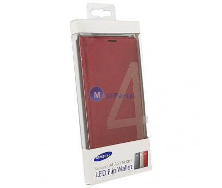 Husa piele Samsung Galaxy Note 4 N910 EF-NN910BR LED visinie Blister Originala