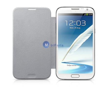 Husa piele Samsung Galaxy Note II N7100 EFC-1J9FW Flip alba Originala