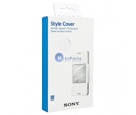 Husa piele Sony Xperia Z3 Compact SCR26 alba Blister Originala